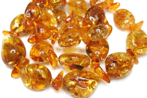 Бусы из натурального цельного янтаря (7910)