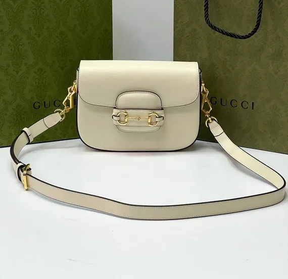Мини-сумка Gucci Horsebit 1955 белый