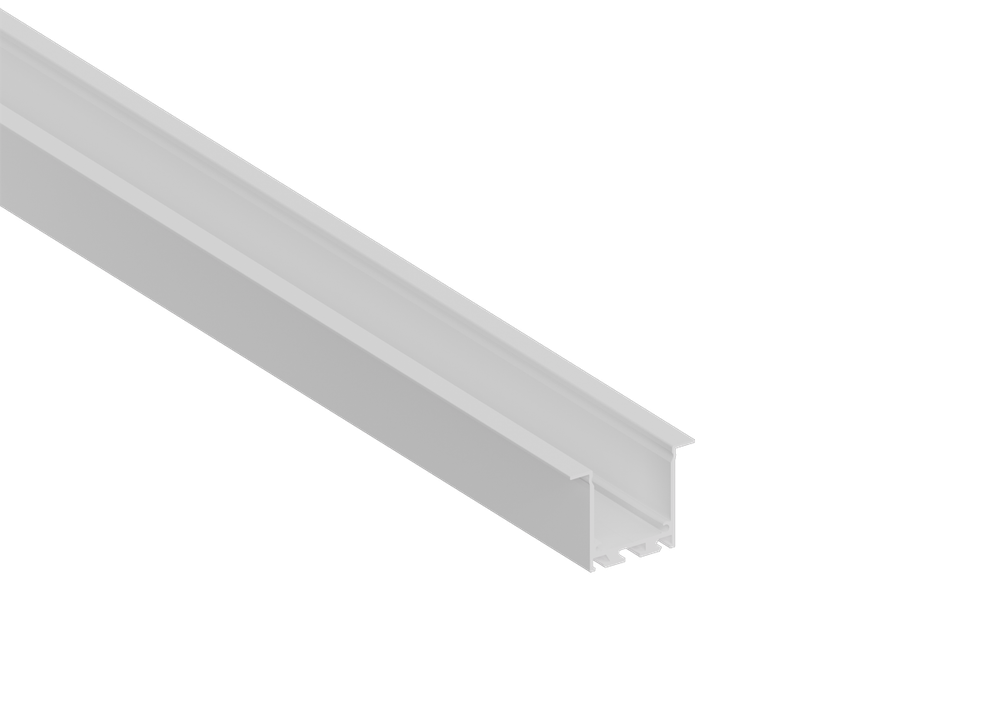 Врезной алюминиевый профиль,   47, 2х35х2000. Цвет: Белый матовый,  RAL9003, Серия:DN8ALE