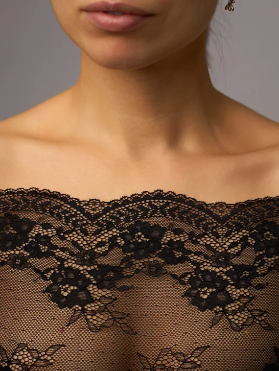 03-292 ОПТ Кружево эластичное 23 см, черный 170