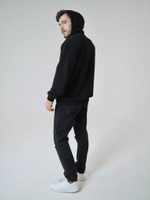 Худи черное Город Горький мужское с нашивкой красный олень