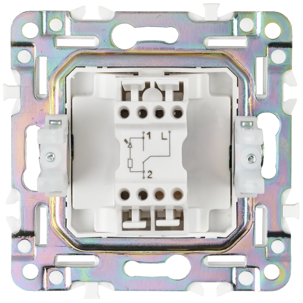 SKANDY Выключатель 1-клавишный проходной 10А SK-V02S серебряный IEK