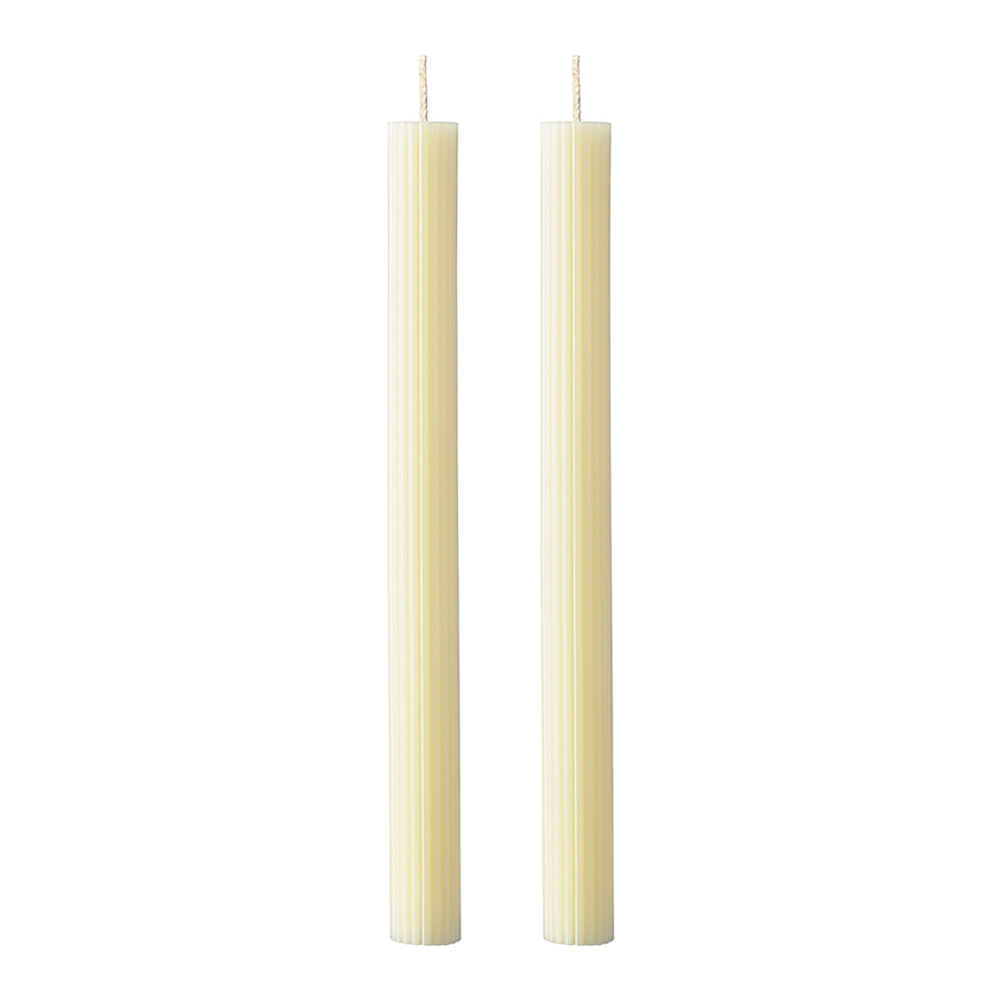 Набор из двух свечей молочно-белого цвета из коллекции edge, 24,5 см