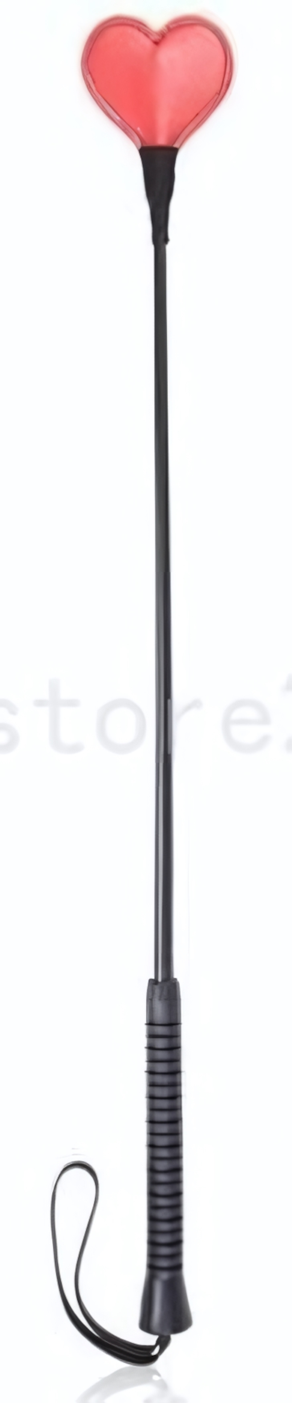 Черный стек с наконечником в виде красного сердечка - 62 см. (Цвет: красный с черным)
