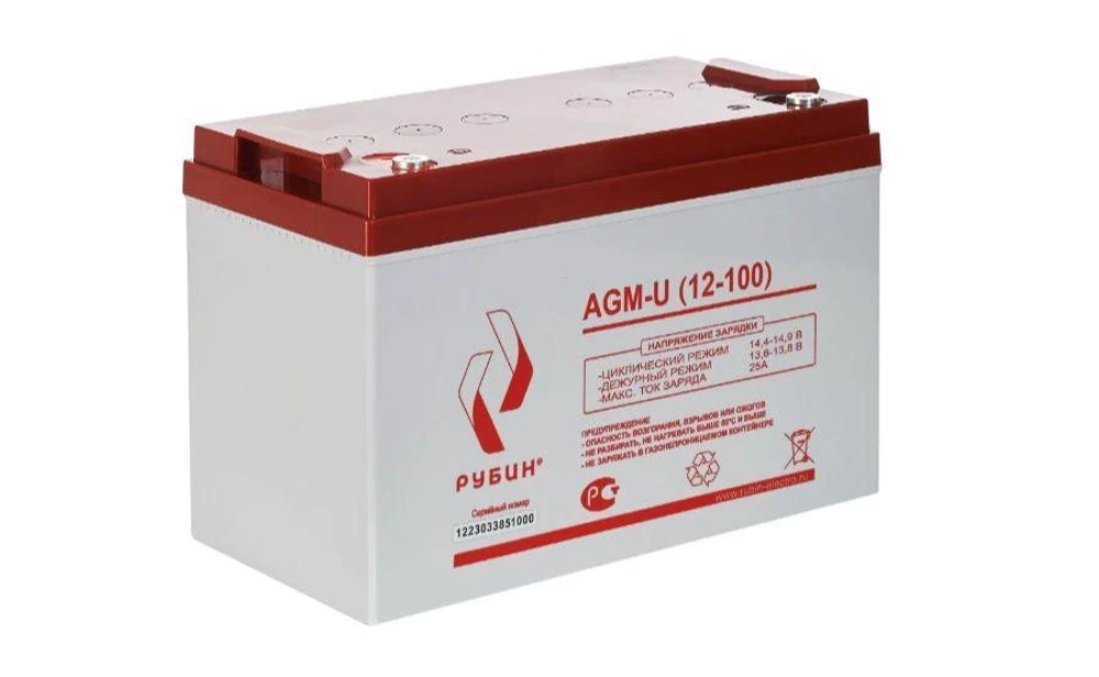 Аккумуляторная батарея Рубин 12V 100Ah AGM