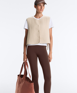 OYSHO Тонкий стеганый нейлоновый жилет, светло-бежевый