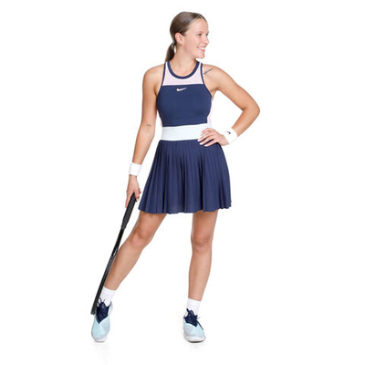 Женская теннисное платье Nike Court Dri-Fit Slam Dress Women - Dark Blue, Pink