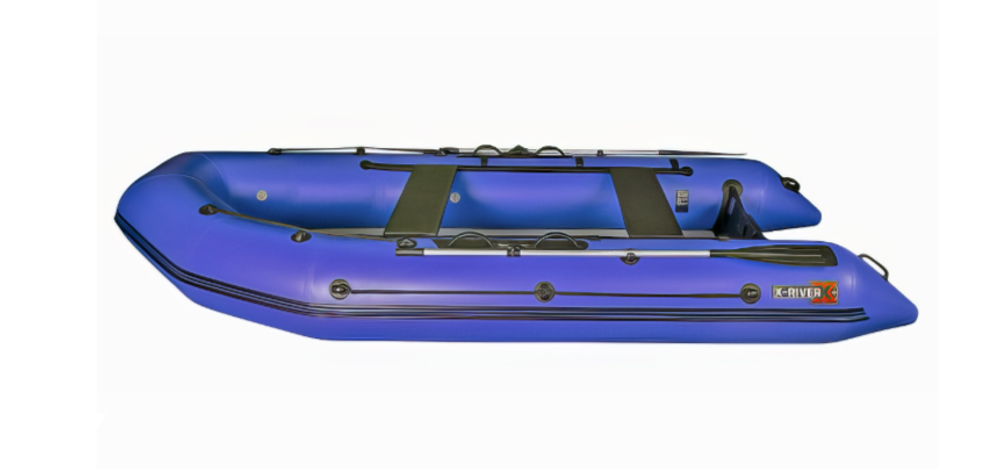 Лодка ПВХ X-River Rocky 355 НДВД + усиленное дно и баллон, синий/фурнитура черная увеличенный транец