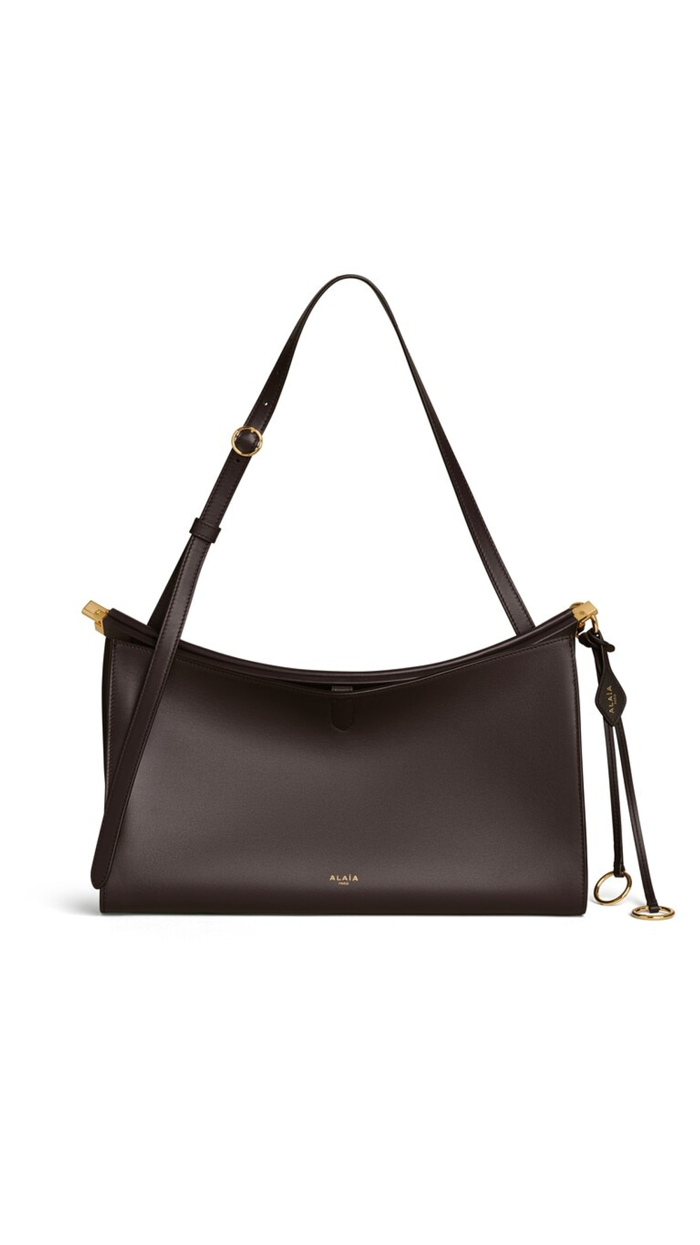 ALAÏA СУМКА LE CLICK POCKET 35 ИЗ ТЕЛЯЧЬЕЙ КОЖИ, ТЕМНО-КОРИЧНЕВЫЙ