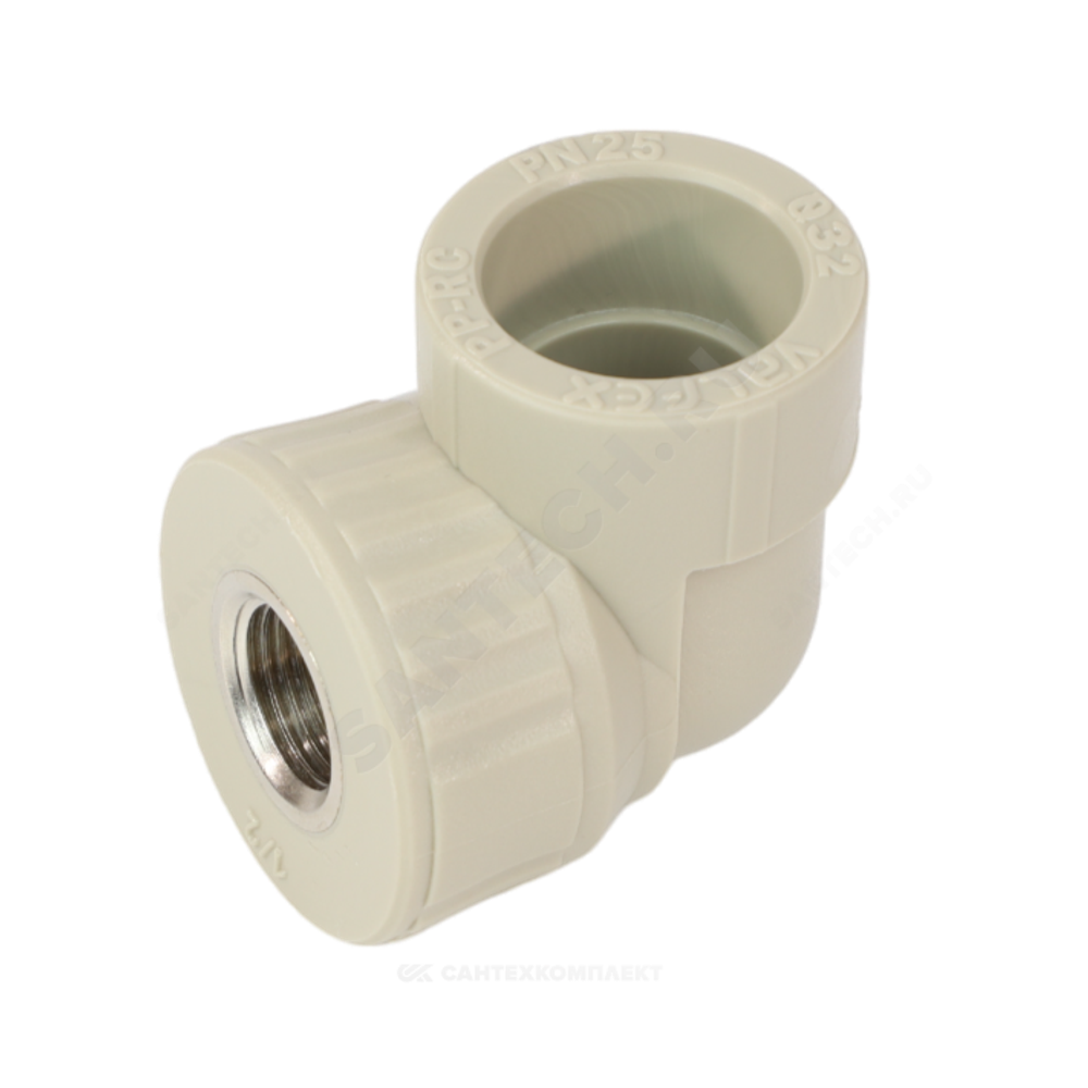 Угольник PP-R комбинированный серый Дн 25х1/2" ВР VALFEX 10125125Г