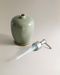 ZARA HOME ДОЗАТОР МЫЛА ИЗ СТЕКЛА, ЗЕЛЕНЫЙ