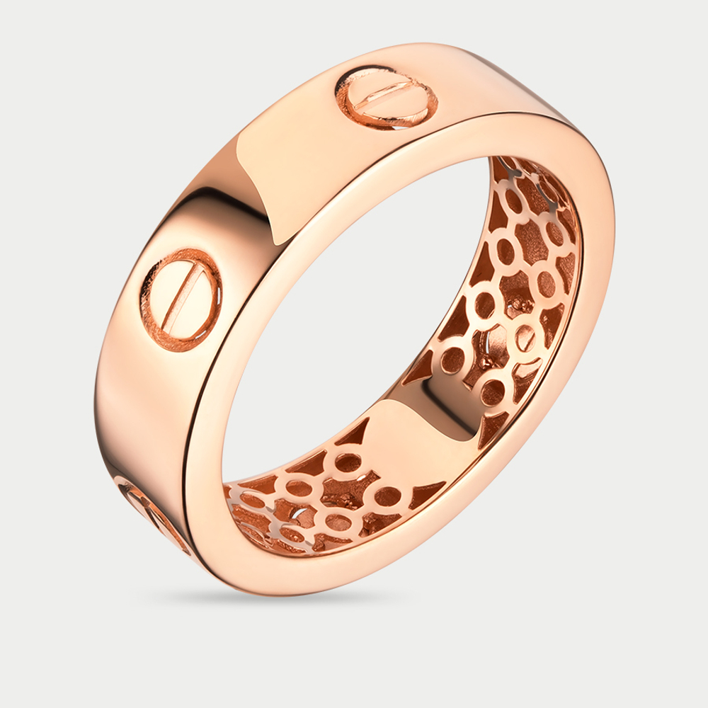 Кольцо женское из розового золота 585 пробы без вставок (арт. 902031-1000)