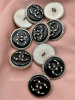 Пуговицы Шан. Черные Перламутр Серебро (скидка