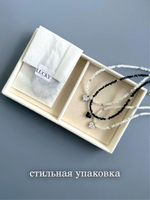 Колье сердечки БЕЛЫЕ