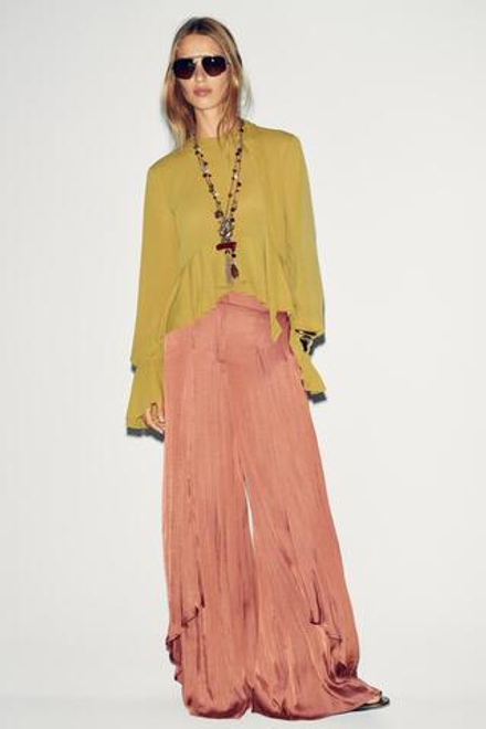 ZARA ЛЕГКИЙ ТОП, ОЛИВКОВЫЙ