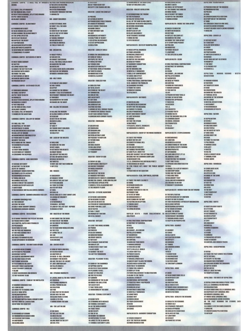 Hard Wave Napalm Death, Sepultura, Cannibal Corpse (MP3-USB)