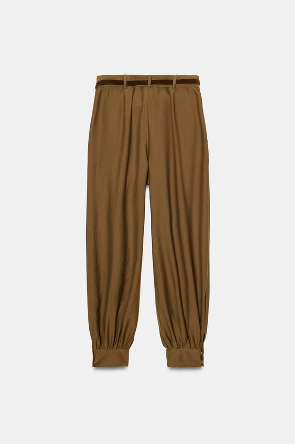 ZARA БРЮКИ-БАГГИ С ЦЕПОЧКОЙ, ОЛИВКОВЫЙ