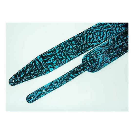 FL8012LT Leather Tigina Ремень для гитары, кожаный, аквамарин, Fidel