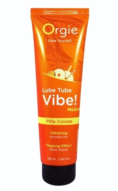 Гель с эффектом вибрации Lube Tube Vibe Medium Pina Colada - 100 мл.