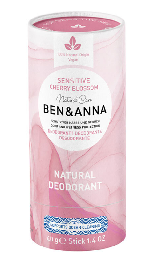 Дезодорант-стик Ben & Anna для чувствительной кожи, аромат японской вишни., 40 гр