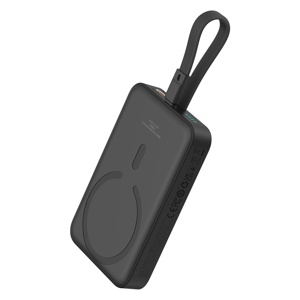 Внешний аккумулятор + Беспроводная зарядка Baseus Magnetic Mini iP Edition C+L+Qi 10000mAh 20W (MagSafe) - Cluster Black