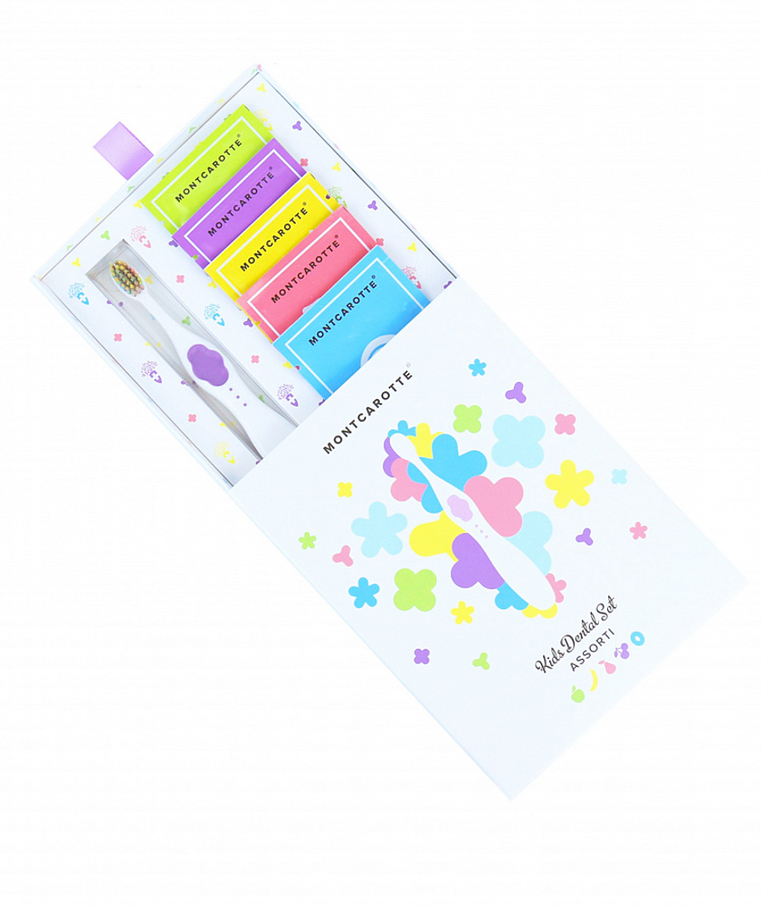 Montcarotte Kids dental set assorti purple 6pcs подарочный набор для детей ассорти сиреневый 6 штук