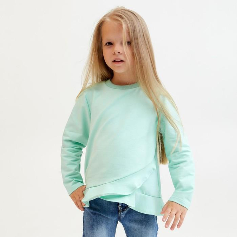 Свитшот для/дев. с воланом KAFTAN "Basic line", р.122-128, розовый