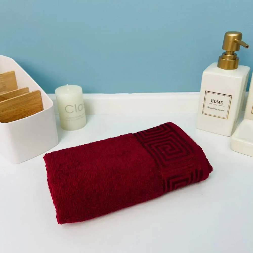 Полотенце махровое 30*60см «POSEIDON» цвет гранатовый 03050 плотность 420гр/м2