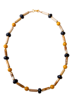 Бусы из песчаной яшмы, агата и керамики, позолоченный замок