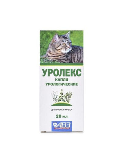 Капли урологические для профилактики и лечения МКБ, острых и хронических заболеваний мочевыводящих путей и почек АВЗ Уролекс для собак и кошек, 20 мл