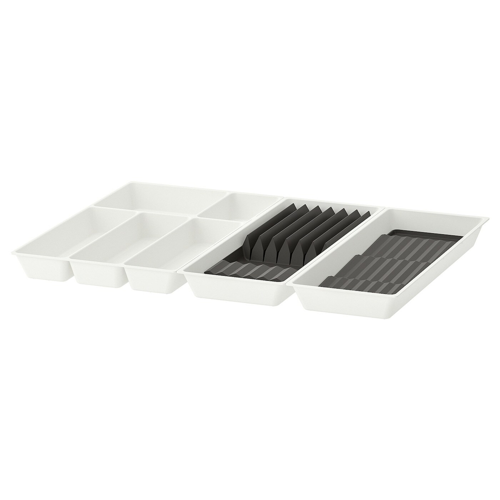 IKEA UPPDATERA  (ИКЕА УППДАТЕРА)  -  Лоток для столовых приборов/2 отделения для специй, белый/антрацит, 72x50 см