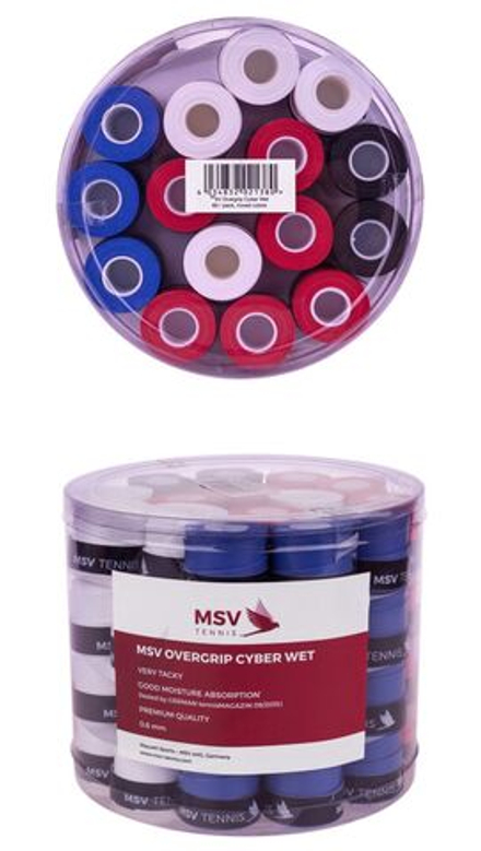 Намотки теннисные MSV Cyber Wet Overgrip 60P - blue/white/black/red