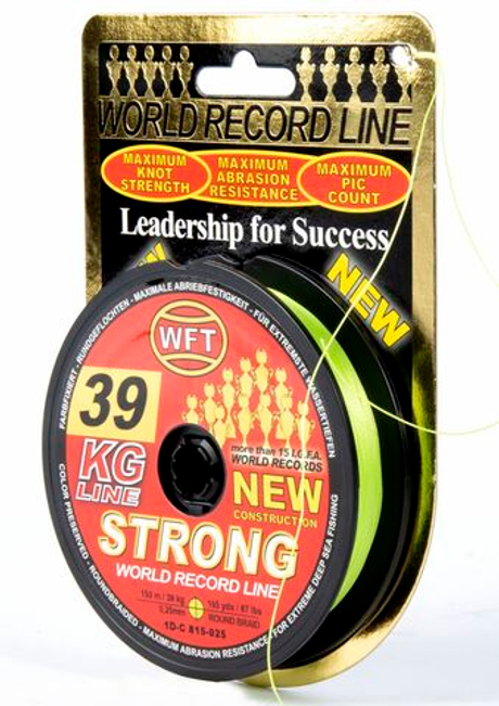Леска плетёная WFT KG STRONG Chartreuse 150 м, 0.25 мм