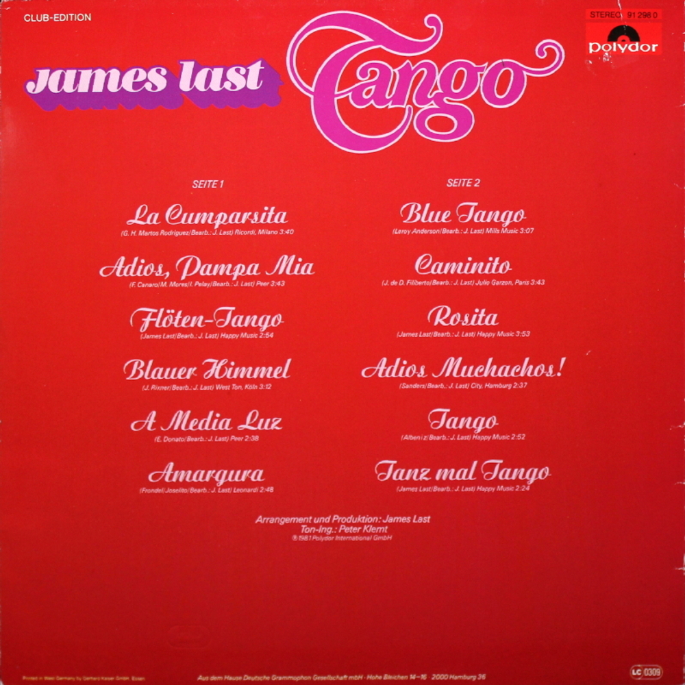 James Last / Tango (LP)