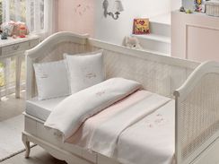Детское постельное белье HAPPY BEBE розовый ранфорс deluxe TIVOLYO HOME Турция