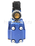 4WRTE16V200L-4X/6EG24K31/A1M - Пропорциональный быстродействующий распределитель с обратной связью по положению золотника и со встроенным усилителем (OBE), Ду16, A1 = ±10 В, номинальный расход 200 л/мин, схема V, каналы управления X и Y = внешние