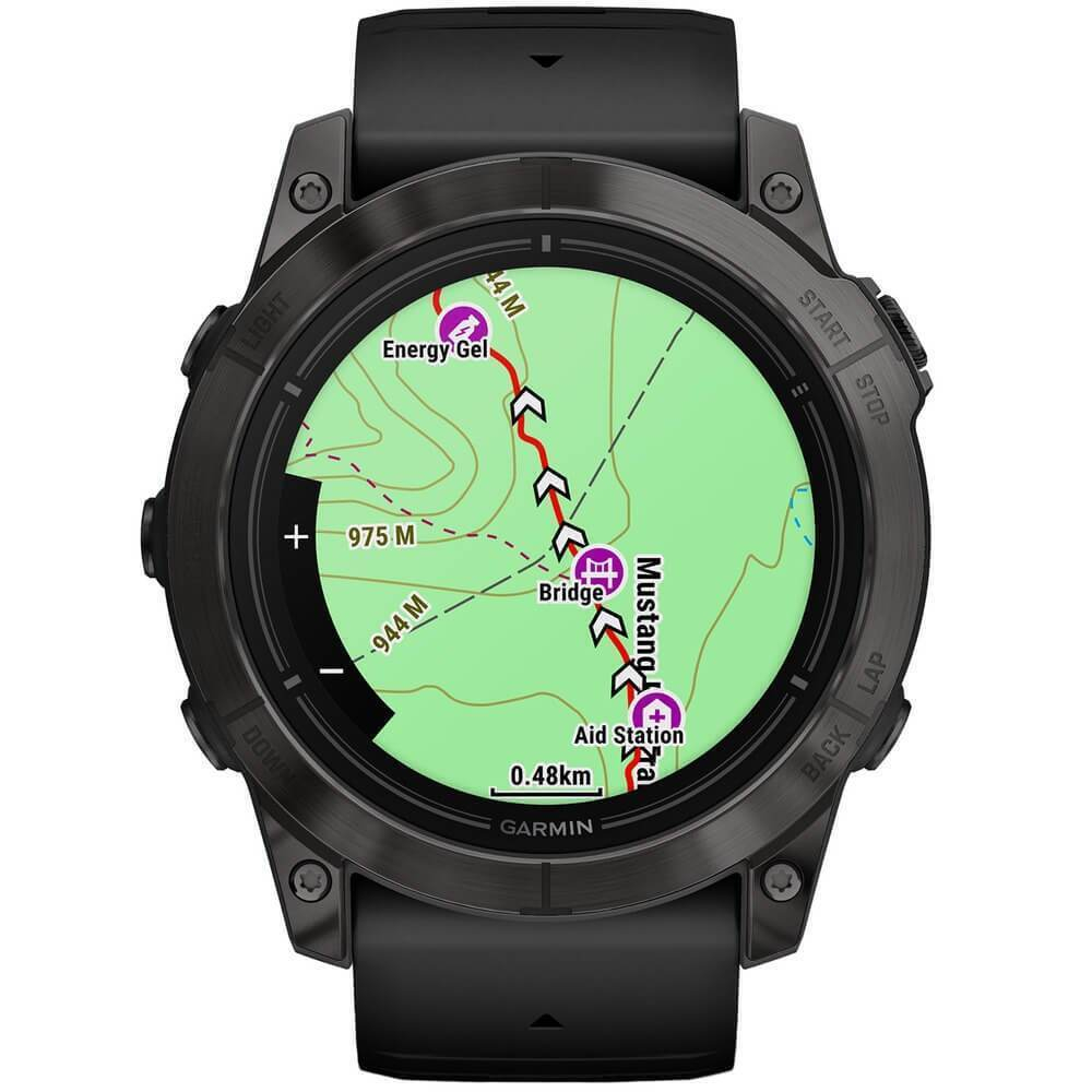 Умные часы Garmin Epix Pro (Gen 2) 51 мм Sapphire Edition титан DLC Carbon Grey с черным ремешком