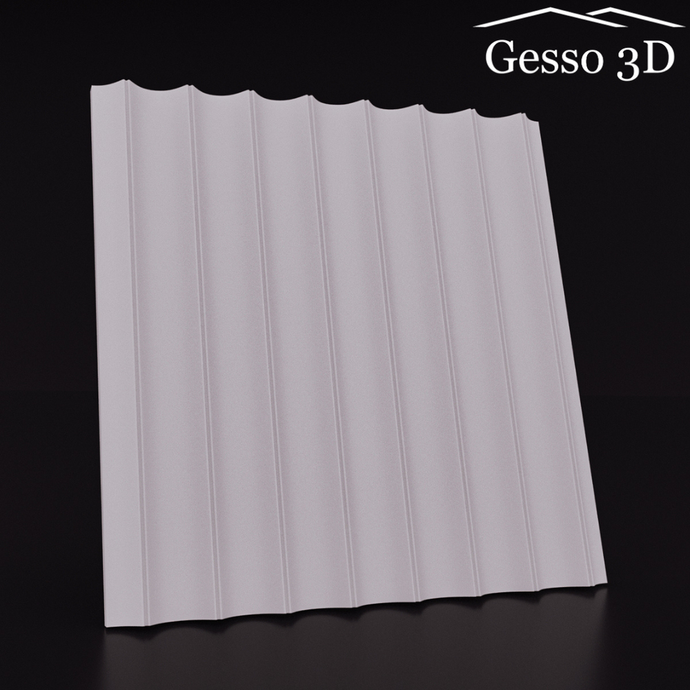 Гипсовая 3D панель Рейка фигурная