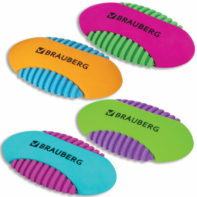 Ластик BRAUBERG «Mix S», 58×33×13 мм, цвет ассорти, ( 5 штук.)