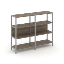 Shelf System Двухсекционный стеллаж трехярусный SN.STM-321 Вяз Благородный/Металл Серый 1590*400*124