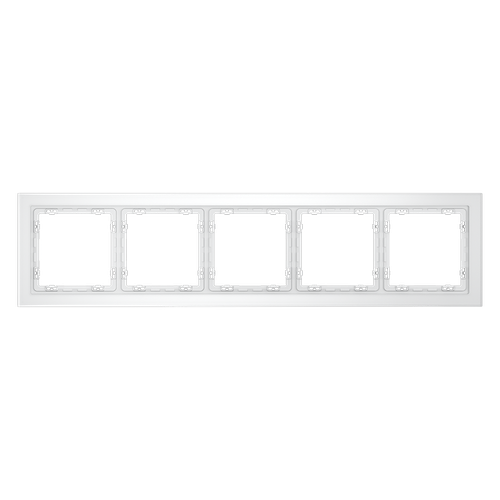Рамка стеклянная VOLTUM S70 на 5 постов, (белый,матовый,стекло)