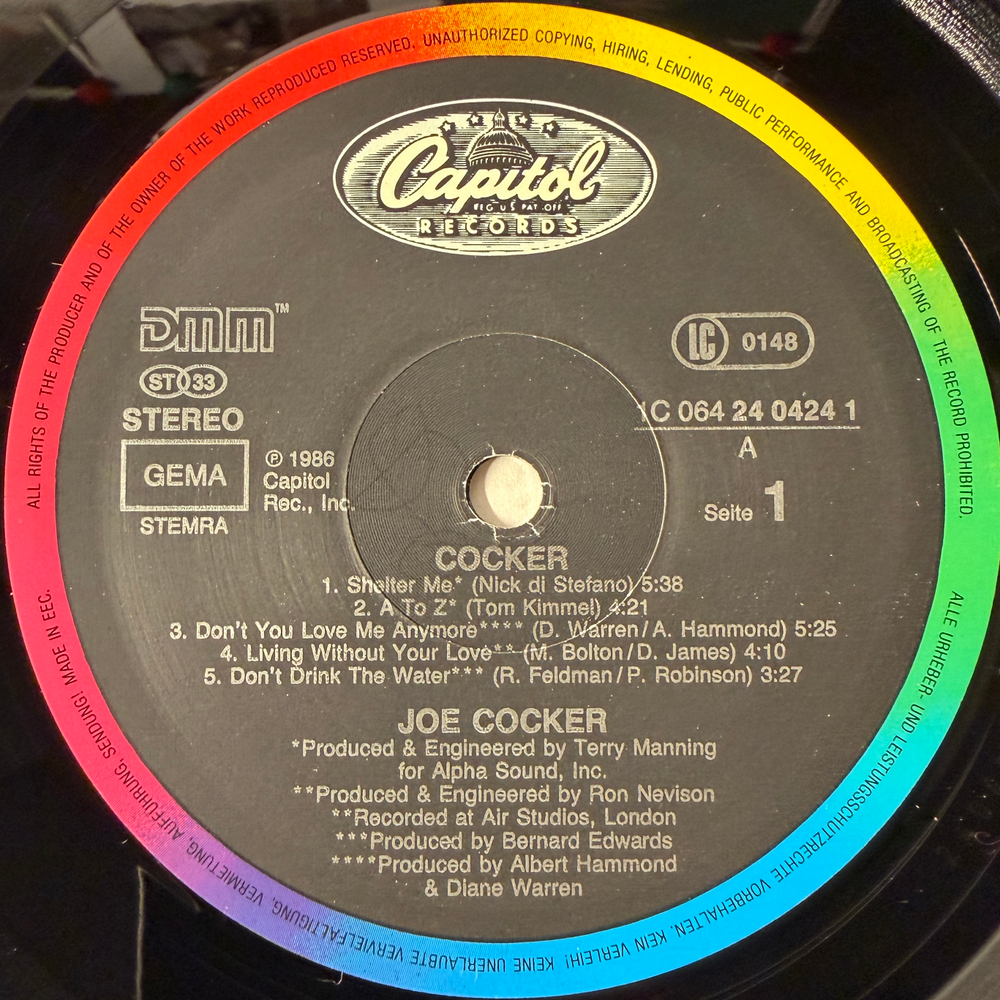 Joe Cocker - Cocker (Европа 1986г.)