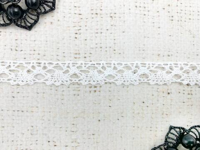 Тесьма вязаная С3749Г14 рис. 1501016, ш. 1,5 см, белый