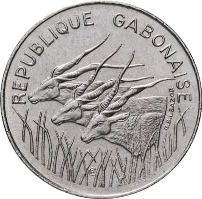 100 франков 1975 Габон XF
