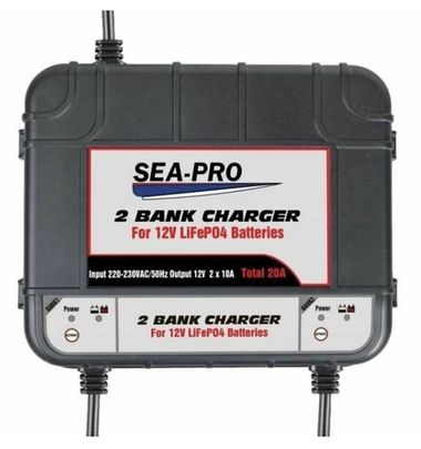 Зарядное устройство SEA-PRO от 220В, 10А (2х12В)