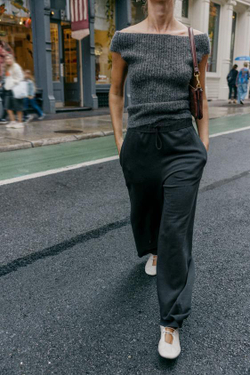 ZARA КОМБИНИРОВАННЫЕ БРЮКИ С ЭФФЕКТОМ ПОТЕРТОСТИ, УГОЛЬНЫЙ