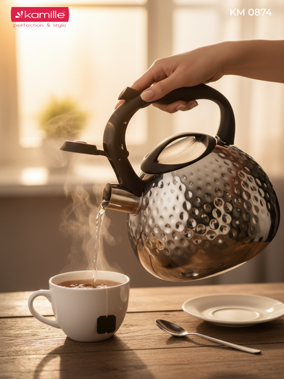 Чайник 2,7 л. из нержавеющей стали со свистком Kamille KM 0874