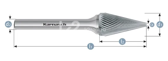 Борфреза Karnasch форма M (конус), твердосплавная
