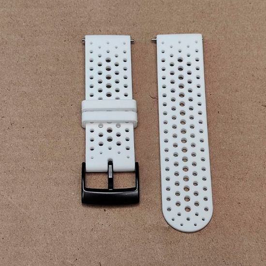 Силиконовый дышащий ремешок Suunto 24 mm для 9 / 9 Baro / 7 / D5 / Spartan Sport быстросъемный (Athletic 1) короткий (Белый)