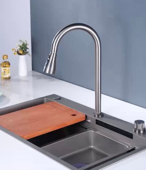 Мойка многофункциональная НЕРЖ (75х45мм) в комп. со смесителем